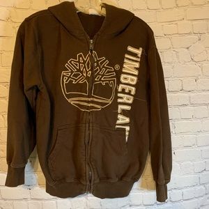 Timberland brown full zip hoodie, L
